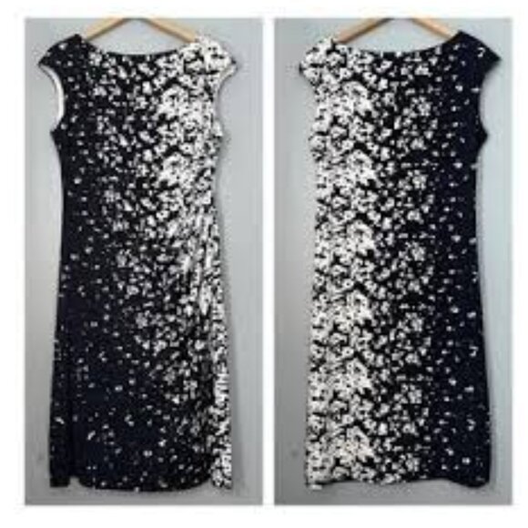 Chaps Jersey Dress Ruching Silhouette Classic Chic - Picture 13 of 16